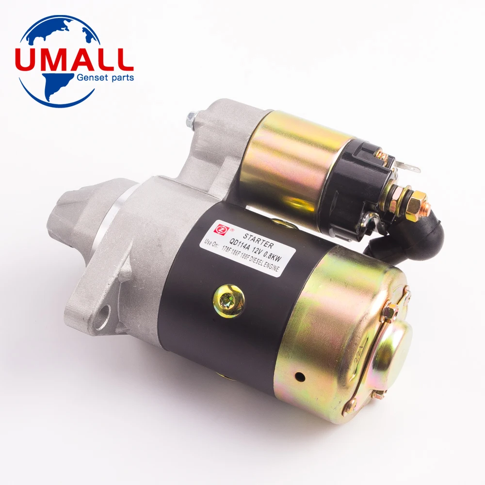 

QD114A Diesel Engine Motor Starter 12V 0.8KW Copper Used On 170F 178F 186F Engine Starter Motor Generator Parts