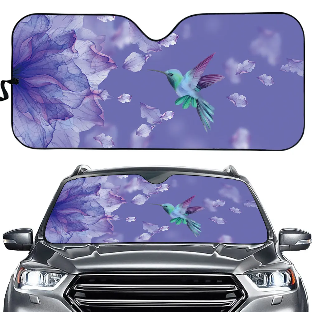 Floral Hummingbird Print Car Windshield Sunshade Summer Universal Vehicle Sun Shade Protection Covers Anti UV Visor Accessories