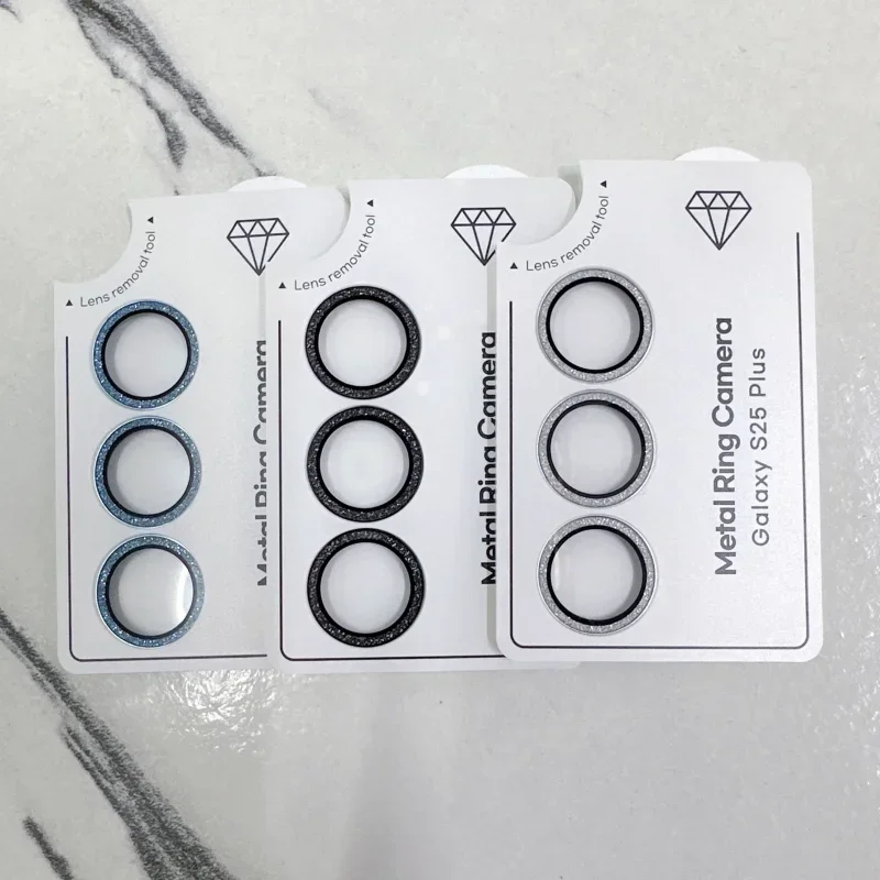 3-5PCS iamond Camera Ring For Samsung Galaxy S25 Ultra S25Plus Samsung S25 Tempered Glass Camera Lens Protector Alloy Ring Cover