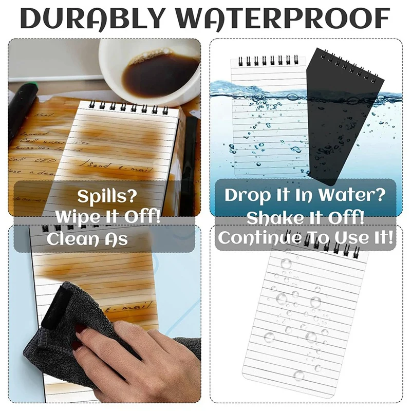 Waterproof Notebook 3X5 All-Weather Spiral Pocket Notepad Write In The Rain Waterproof Notepad