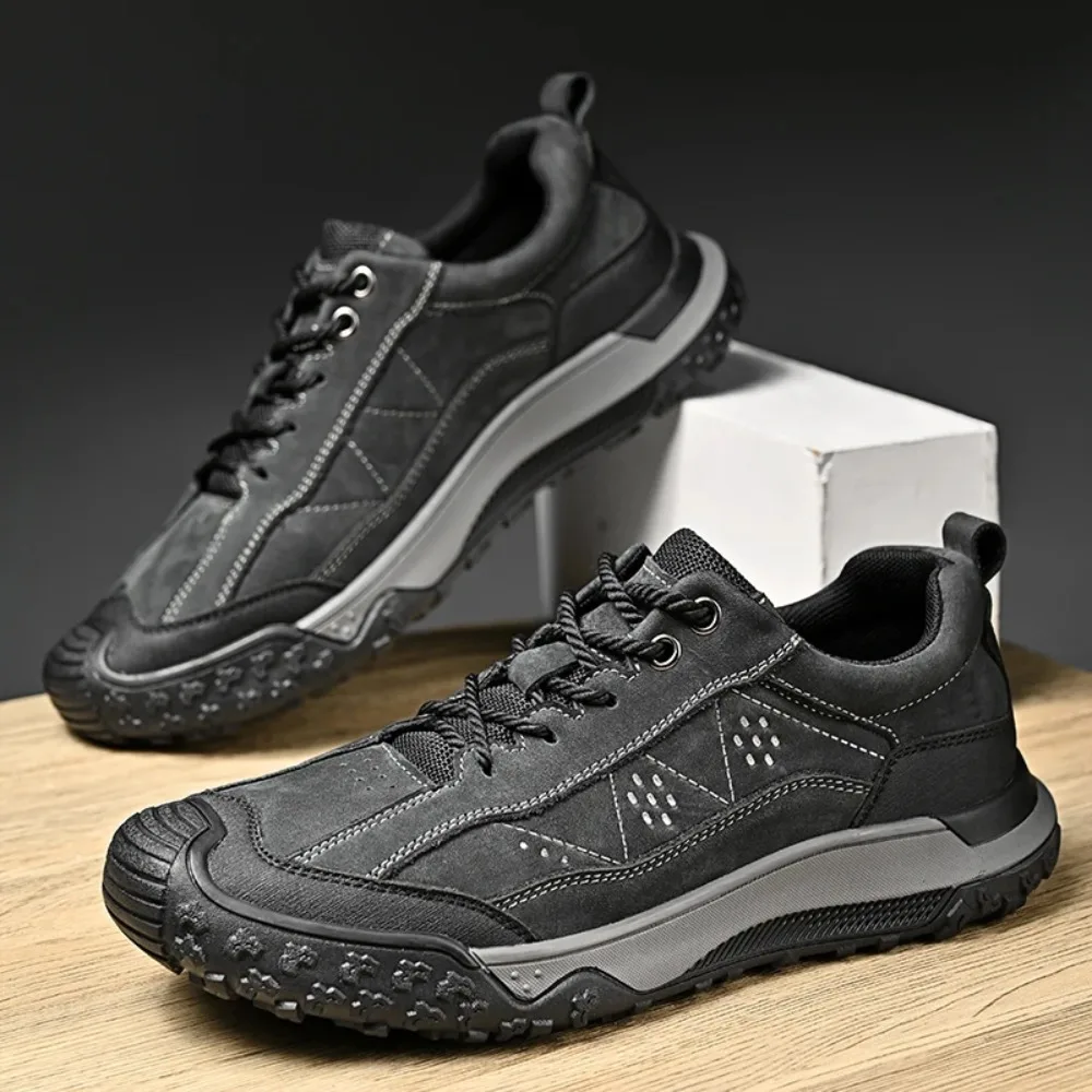 

Genuine Leather Men Hiking Shoe Antiskid Outdoor Man Sneakers Climbing Shoes Luxury Quality Men Treking Footwear Hiking Trainers
