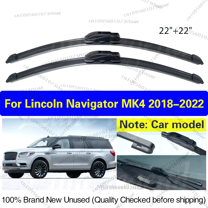 

For Lincoln Navigator MK4 2018 2019 2020 2021 2022 Car Wiper Blades Front Windshield Windscreen Rubber Car Accessories 22"+22"