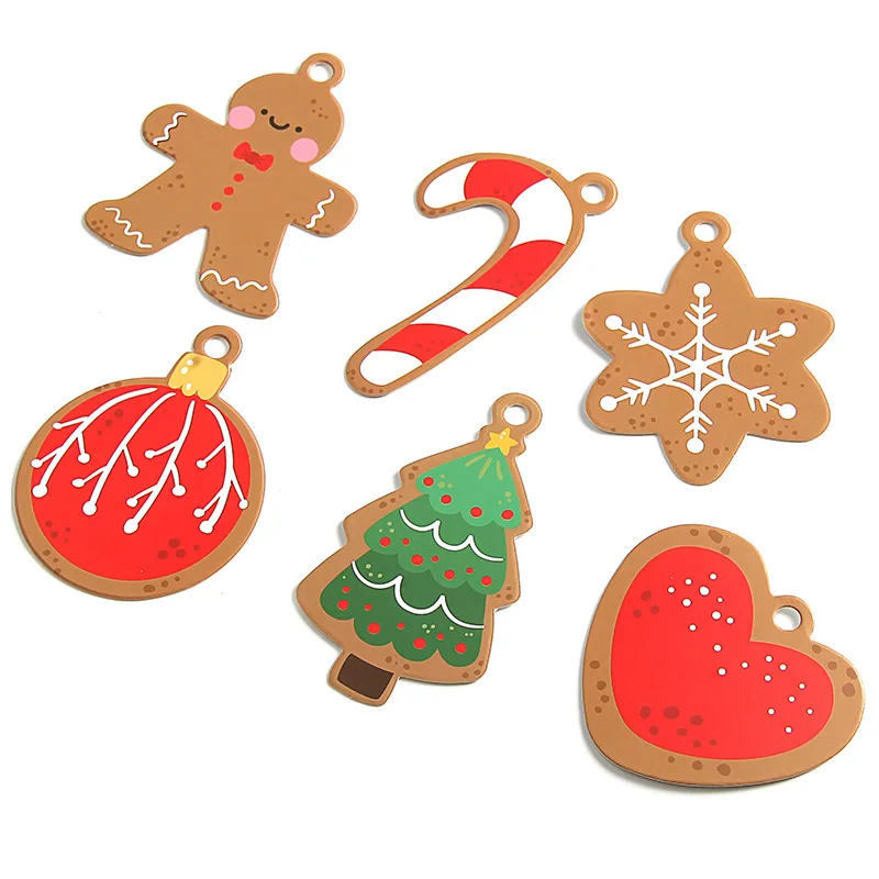 50szt Wesołych Świąt Tagi Kraft Paper Card Gift Label Tag DIY Hang Tags Gift Wrapping Decor Gift Card Christmas Party Supplies