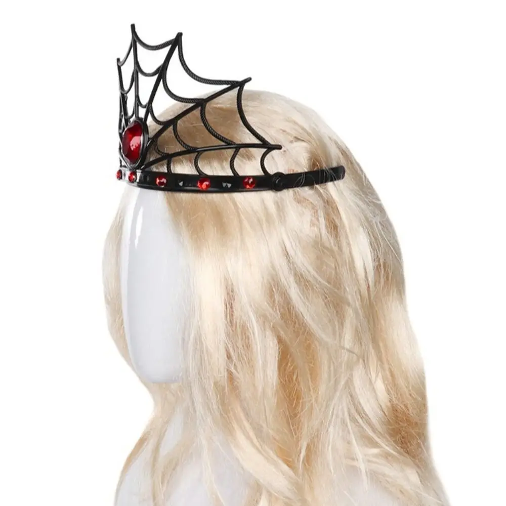 Shining Diamond Spider Queen Crown Cosplay Gothic Spider Web Hoofdband Haarornament Maskerade Halloween Hoofdband Carnaval