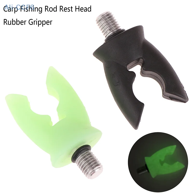 Luminous Silicone Rod Holder, Carp Fishing Rod Rest Head Butt Rod Holder Gripper For Fishing Alarm And Buzz Bar 1/3Pcs