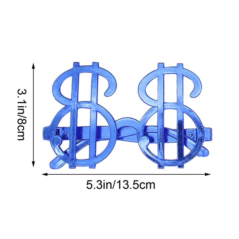 12 stuks Chrome Dollar Zonnebril Uniek Ontwerp Party Brillen voor Halloween Maskerade Carnaval Verjaardag Nieuwigheid Bril
