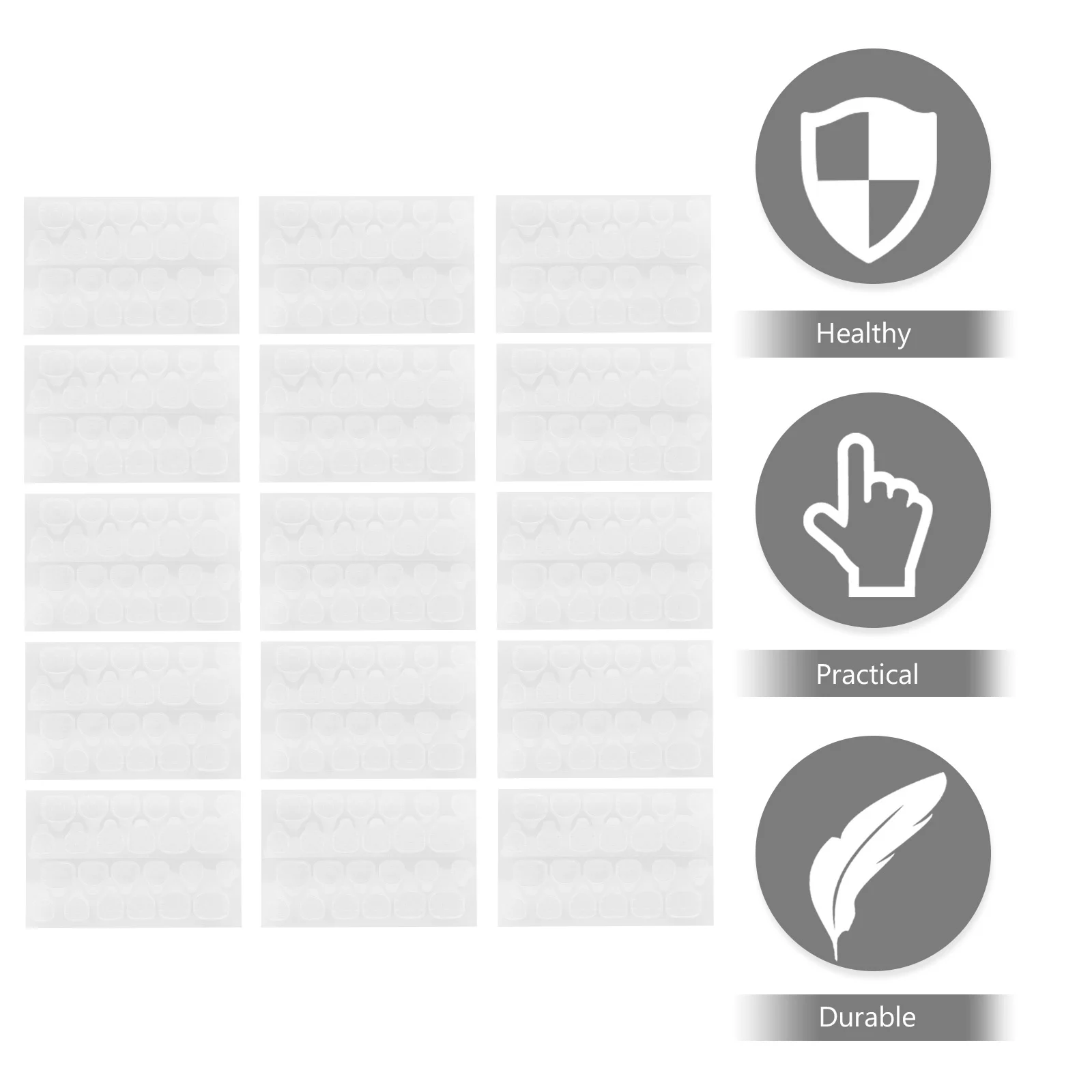 

15 листов, прозрачный клей для дизайна ногтей, самозащитные маникюрные инструменты для блестящих элегантных ногтей, устойчивые к поту накладные наклейки для ногтей, желейный клей