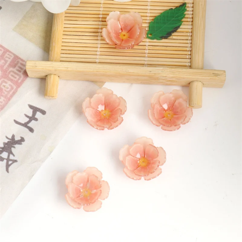New style 50pcs/lot 22mm color pattern print cartoon flowers shape handmade floral diy jewelry garment hair accessory
