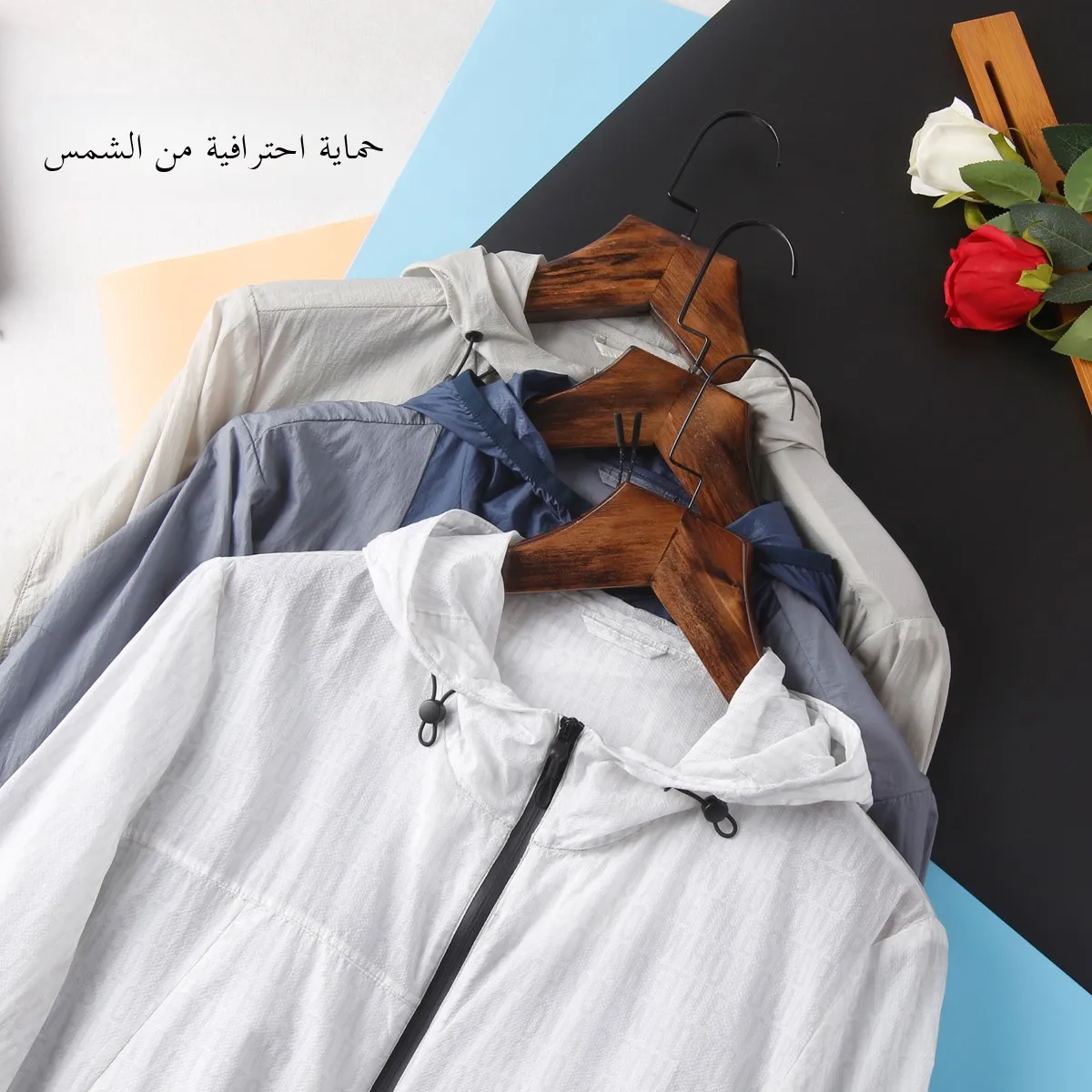 

Profional Lightweight Men's Summer Sun Protection Jaet HL3589 Sea Series Ultra-Thin Hooded Zipper Closure Long Sve O...