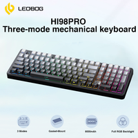 LEOBOG HI98PRO Side Carved Mechanical Keyboard Tri-Mode Gasket Customized Aluminum Silent Effect Hot Plug E-sports Game Keyboard