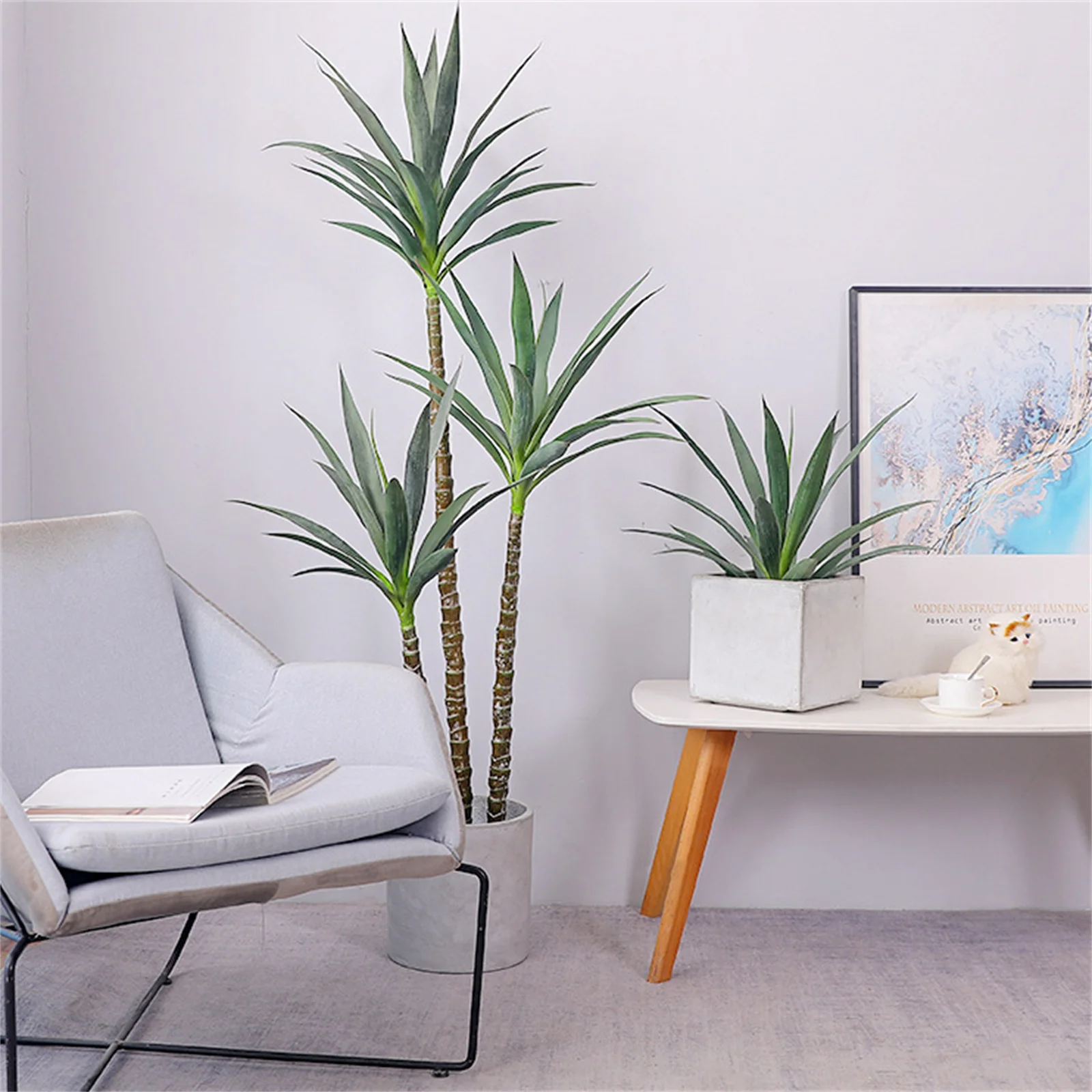 

Artificial Tree 6Ft 3 Trunks Tall Faux Plant In Pot Faux Agave Plant Garden Artificial Tree For Home Office Decor Indoor Outdoor