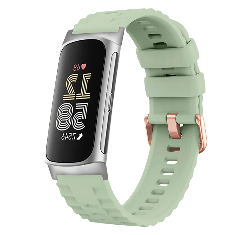 استبدال الفرقة ل Fitbit Charge 5 6 الفرقة سيليكون تنفس الفرقة ل Fitbit Charge 5 6 ساعة ذكية ارتفع الذهب مشبك شريط للرسغ