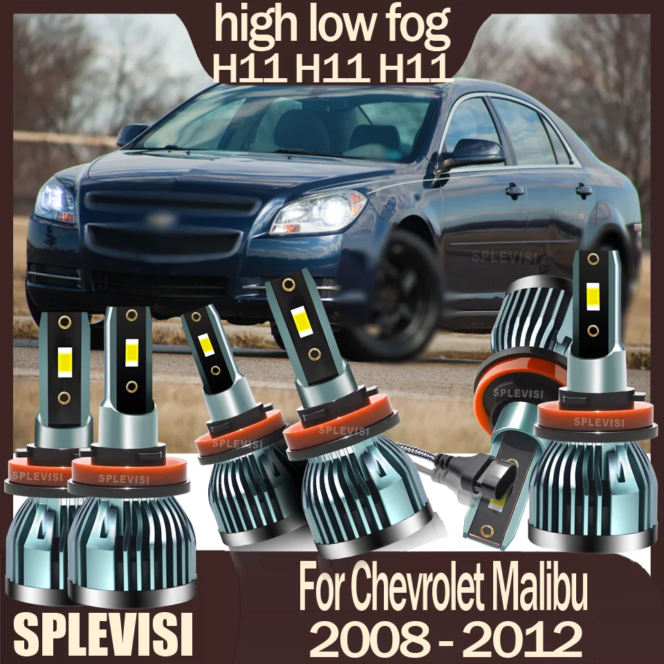 

12v Dustproof & Quick Setup for Night Driving LED Headlight high low beam foglight For Chevrolet Malibu 2008 2009 2010 2011 2012