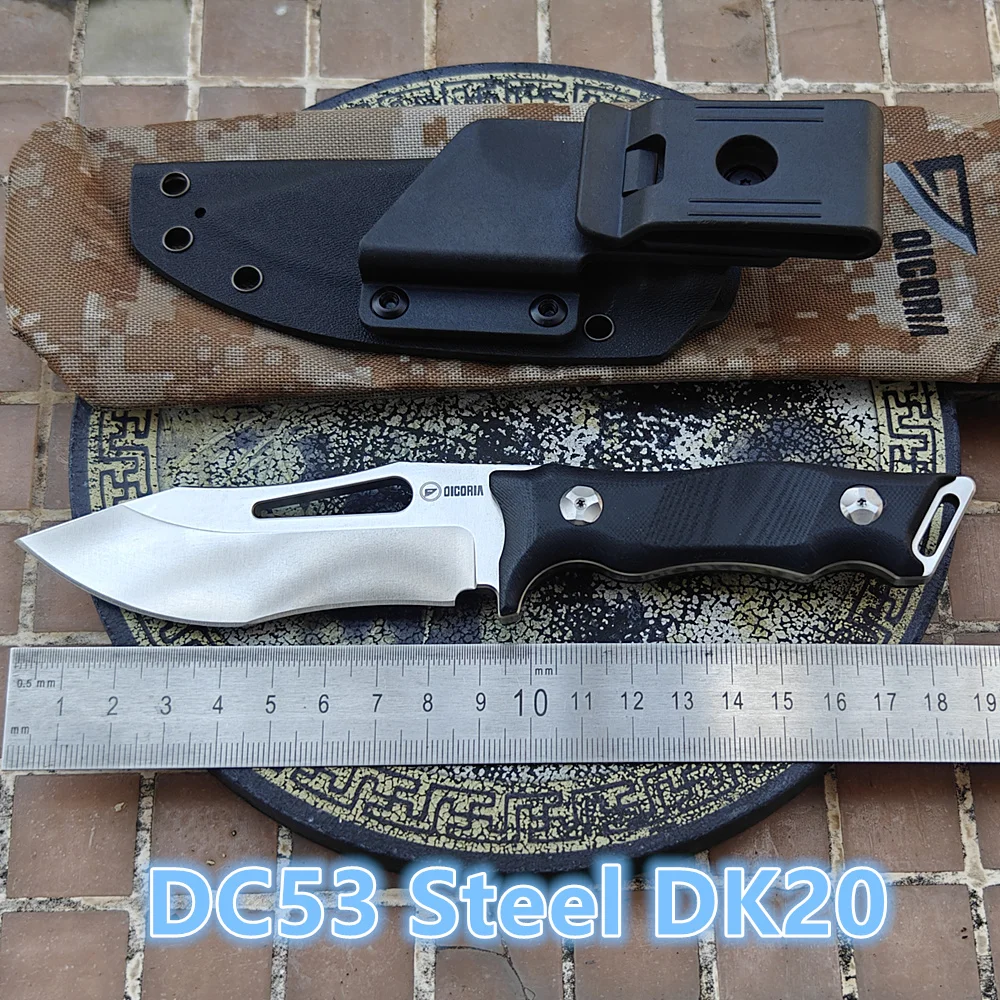 

DICORIA Made DK-20 Real DC53 60 HRC Нож с фиксированным лезвием G10 Ручка Тактические охотничьи ножи Кемпинг Выживание Открытый EDC Инструмент