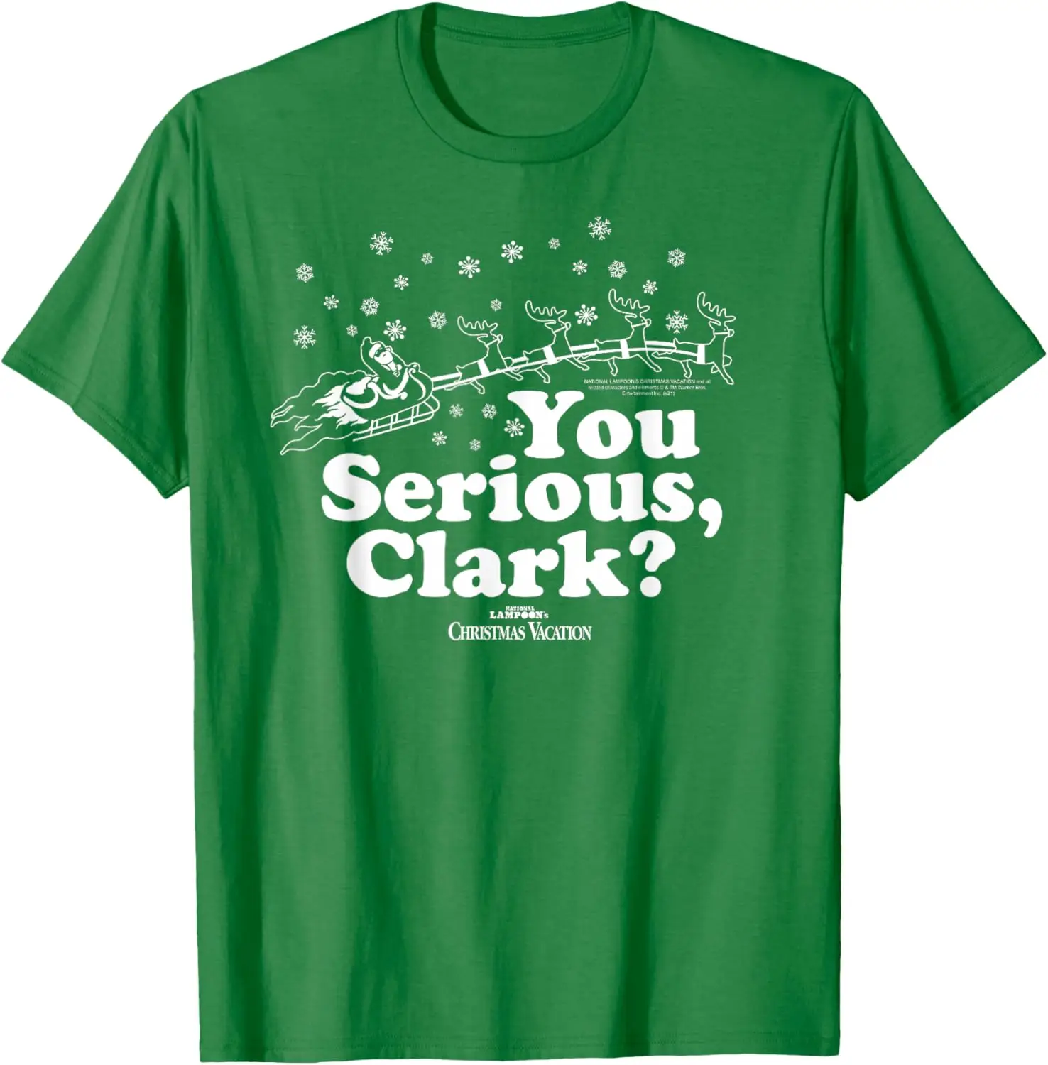 National Lampoon's Christmas Vacation Camiseta You Serious Clark Negro Simple Letters Printed T-shirt Tops Adult All-match Tee