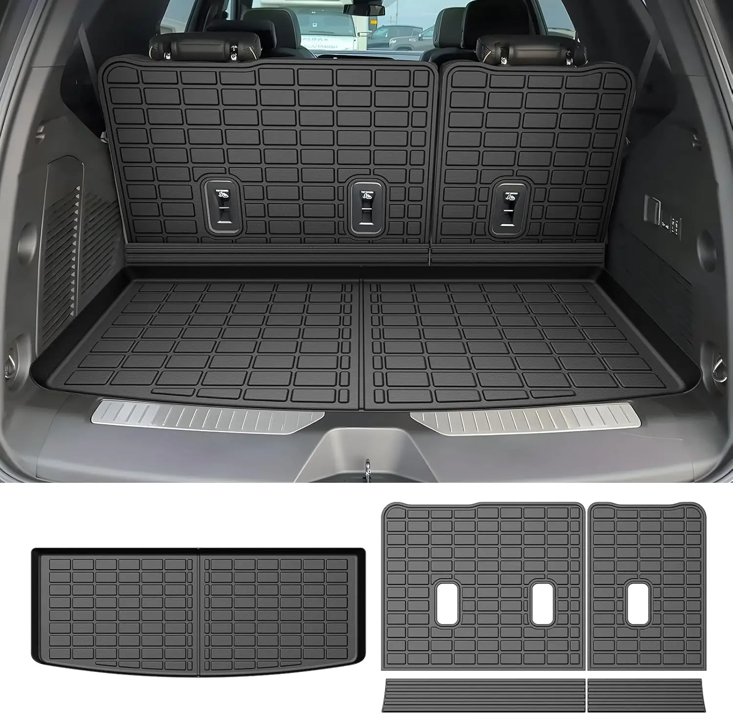 

All-Weather Cargo Mat & Backrest Cover for Chevy Tahoe/GMC Yukon 2021-2026, Waterproof Trunk Liner with Anti-Slip Design