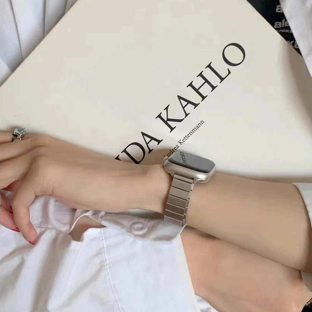 Stainless Steel Bracelet for Apple Watch Series 10 9 8 7 6 5 4 se Ultra 2 Slim Women Band for iWatch 49mm 41mm 45 40 42 46 44mm image 4