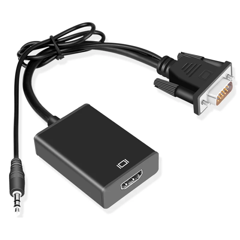 VGA TO HD Converter VGA Input HDMI-compatible Output High-definition Audio Video Cable Adapter for Computer Laptop TV Projector