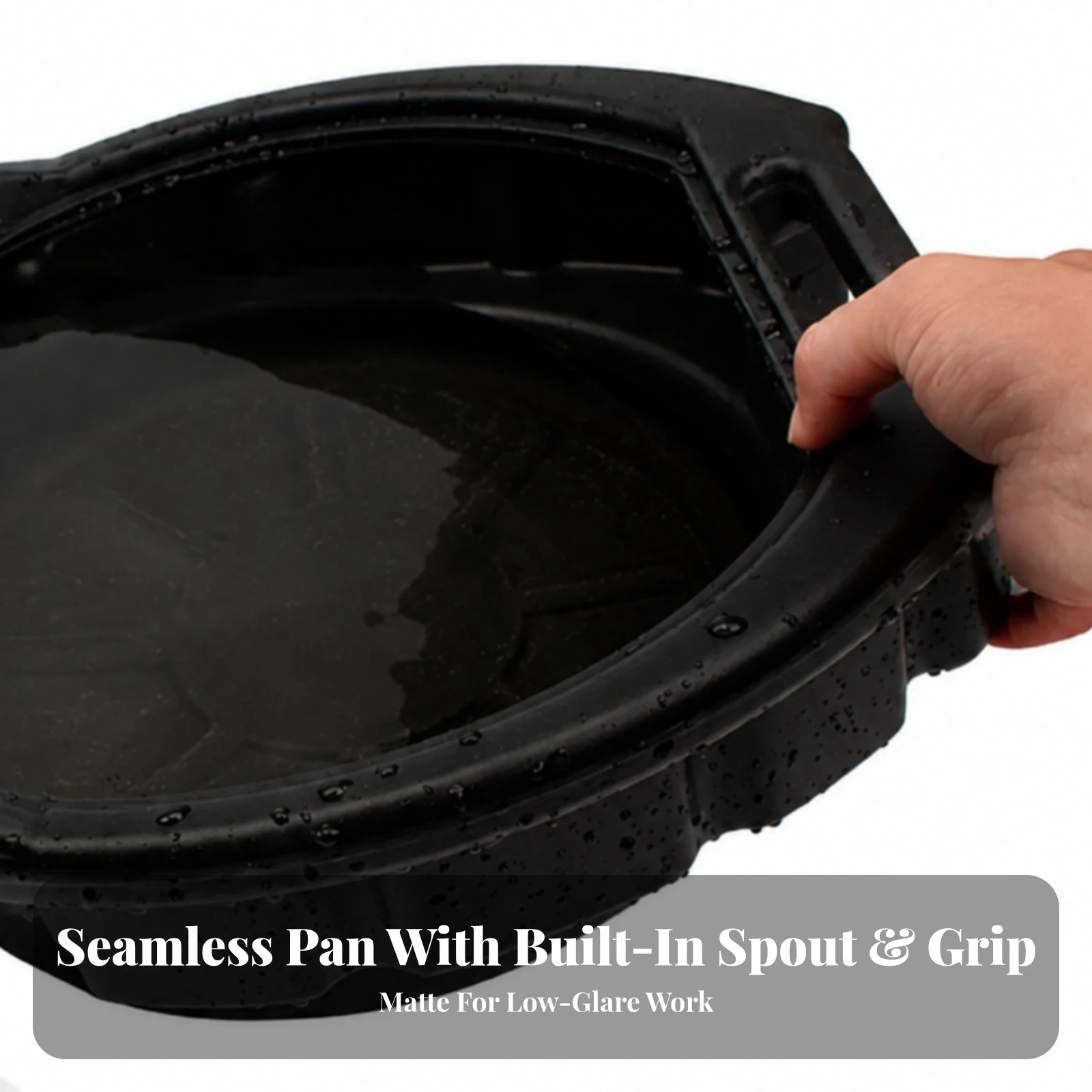Oil Drain Pan Deep Oil Drain Pan with Spout Drain Tray Anti-Splash Thick-Walled for DIYers, Garage, Workshop
