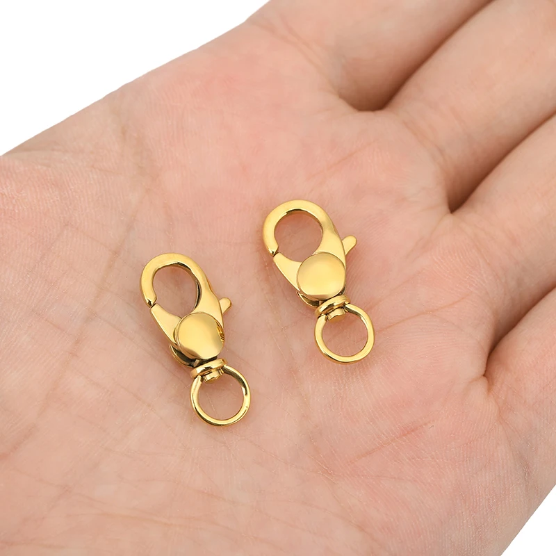 2pcs PVD Never Fade Stainless Steel Swivel Snap Hooks Lobster Clasps Keyring Rotating Buckle Keychain Accessories Jewelry Making