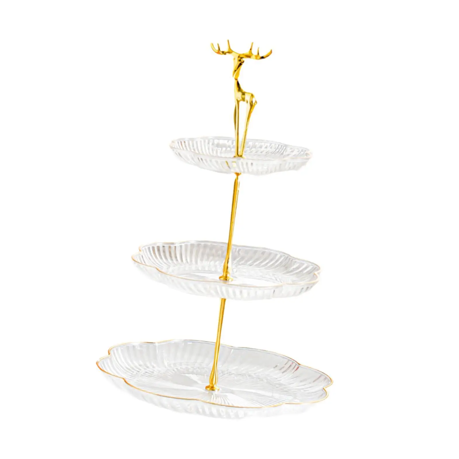 Rectangular Plastic Cake Stand Three Tier Display Tray Dessert Fruit Cupcake Rack for Elegant Party Sweet Table