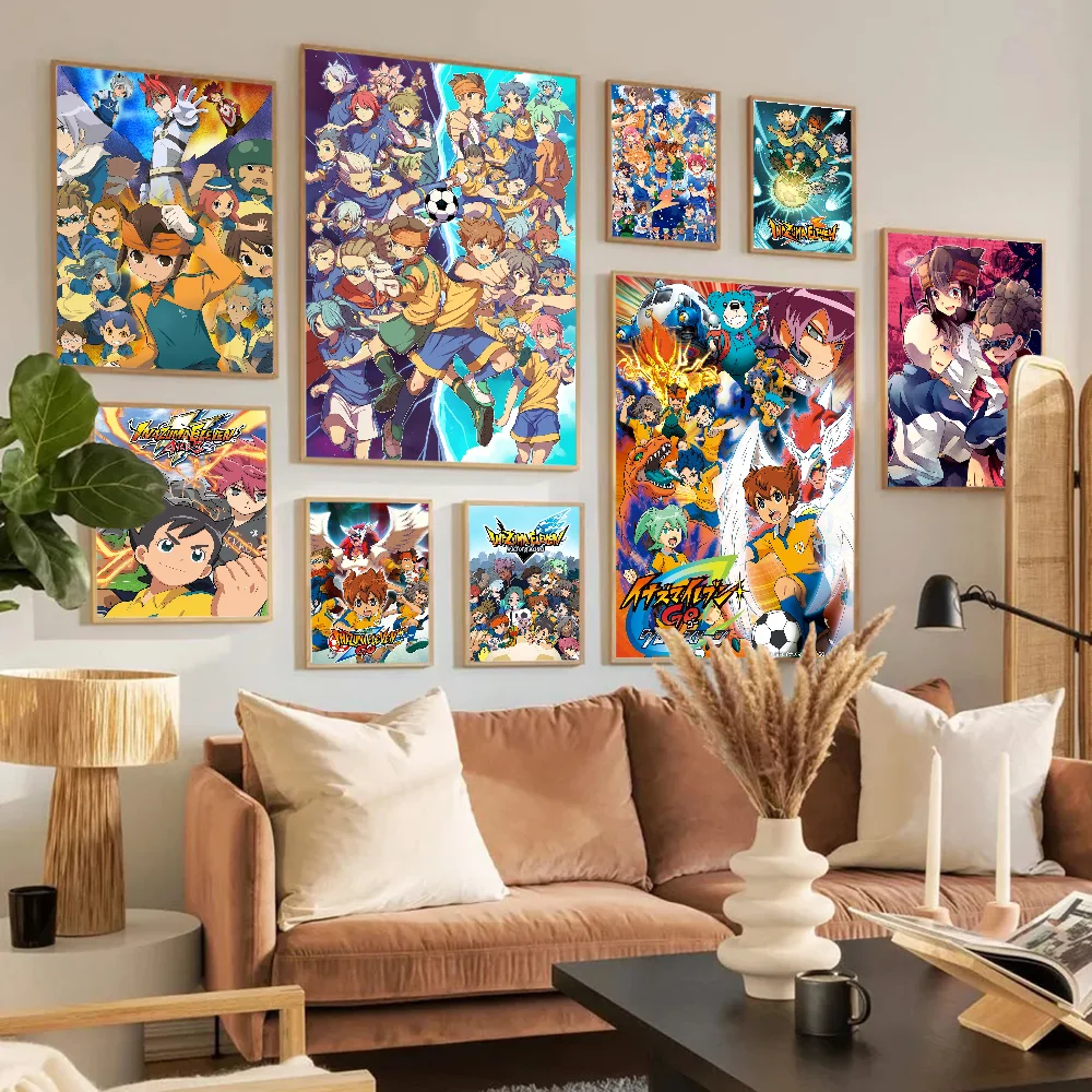 Inazuma Eleven Classic Movie Poster Sticky Posters Retro Kraft Paper Sticker DIY Room Bar Cafe Aesthetic Art Wall Painting