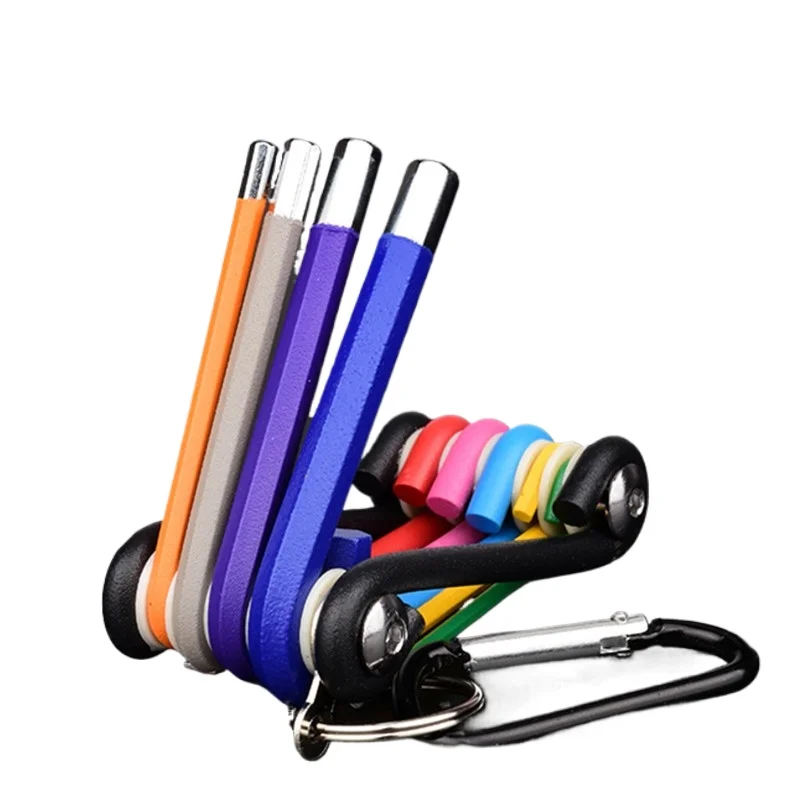 For 9-Piece Color Hexagon Wrench, Multifunctional Screwdriver Hexagon Wrench, Color Folding    2pcs