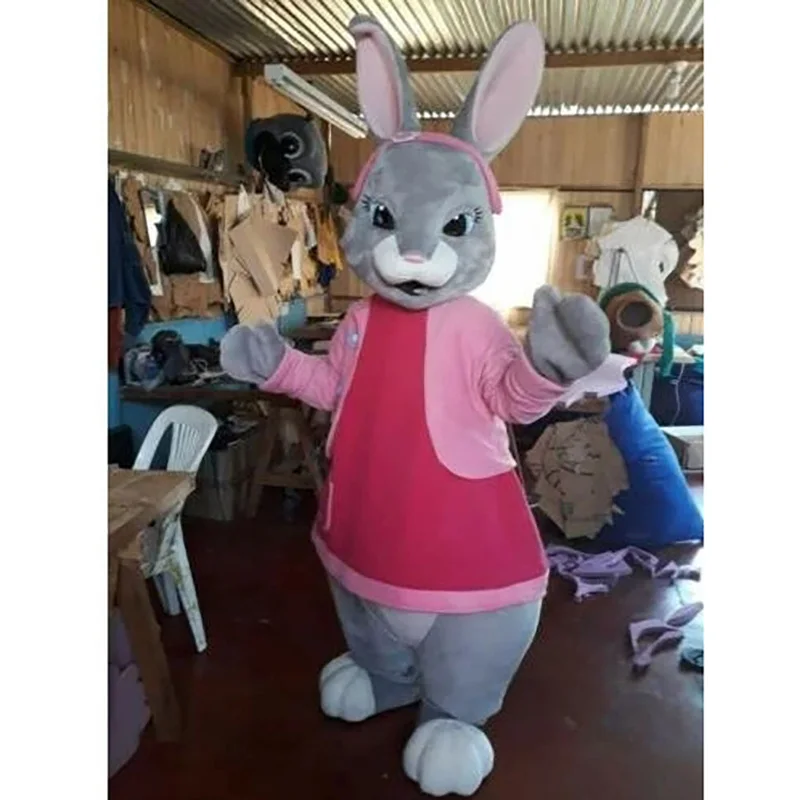 Disfraz de Mascota de conejo de pascua Peter para adultos, vestido de Halloween y Navidad, accesorios de rendimiento de cuerpo completo