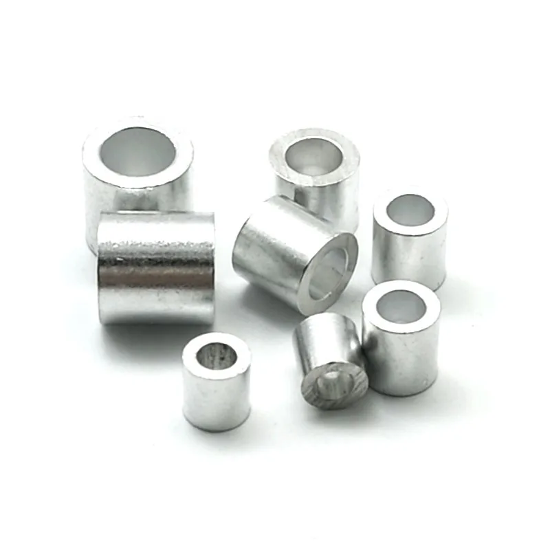 Picture 3: 1-50pcs Round Aluminum Sleeve Wire Crimp Sleeve Wire Ferrules Cord Lock Aluminum Cable Stopper Fixing Crimp Rope Hardware M1-M12