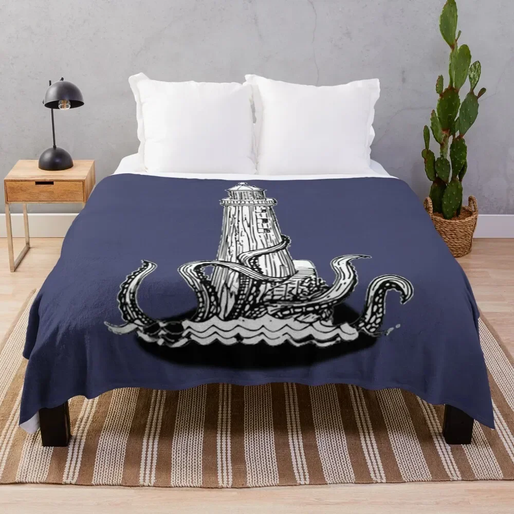 the lighthouse & the kraken Throw Blanket Flannel Cute Decorative Throw Beautifuls Blankets