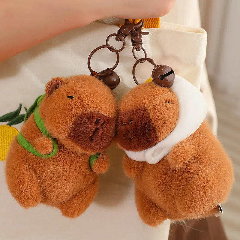 Kawaii Strawberry Chicken Turtle Capybara Plush Toy Capybara Series Soft Plush Doll Pendant Decoration Bedroom Backpack Keychain