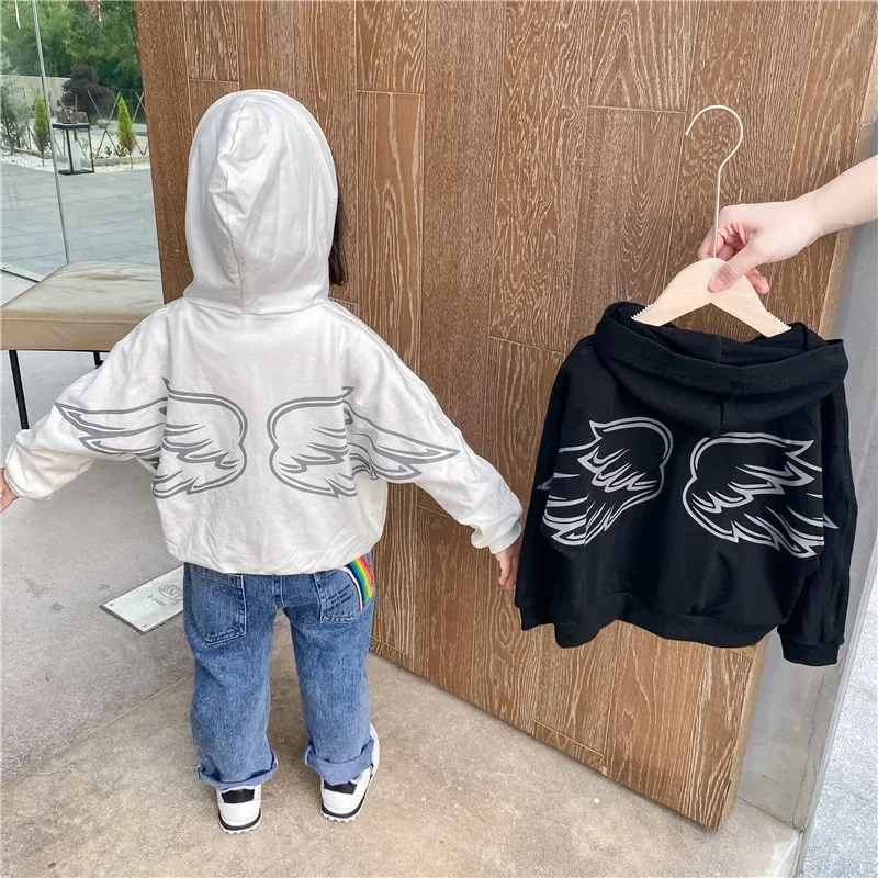 2020 baby girl wing print hooded sweatshirt toddler kid clothes polerones streetwear children clothing hoodie outerwear