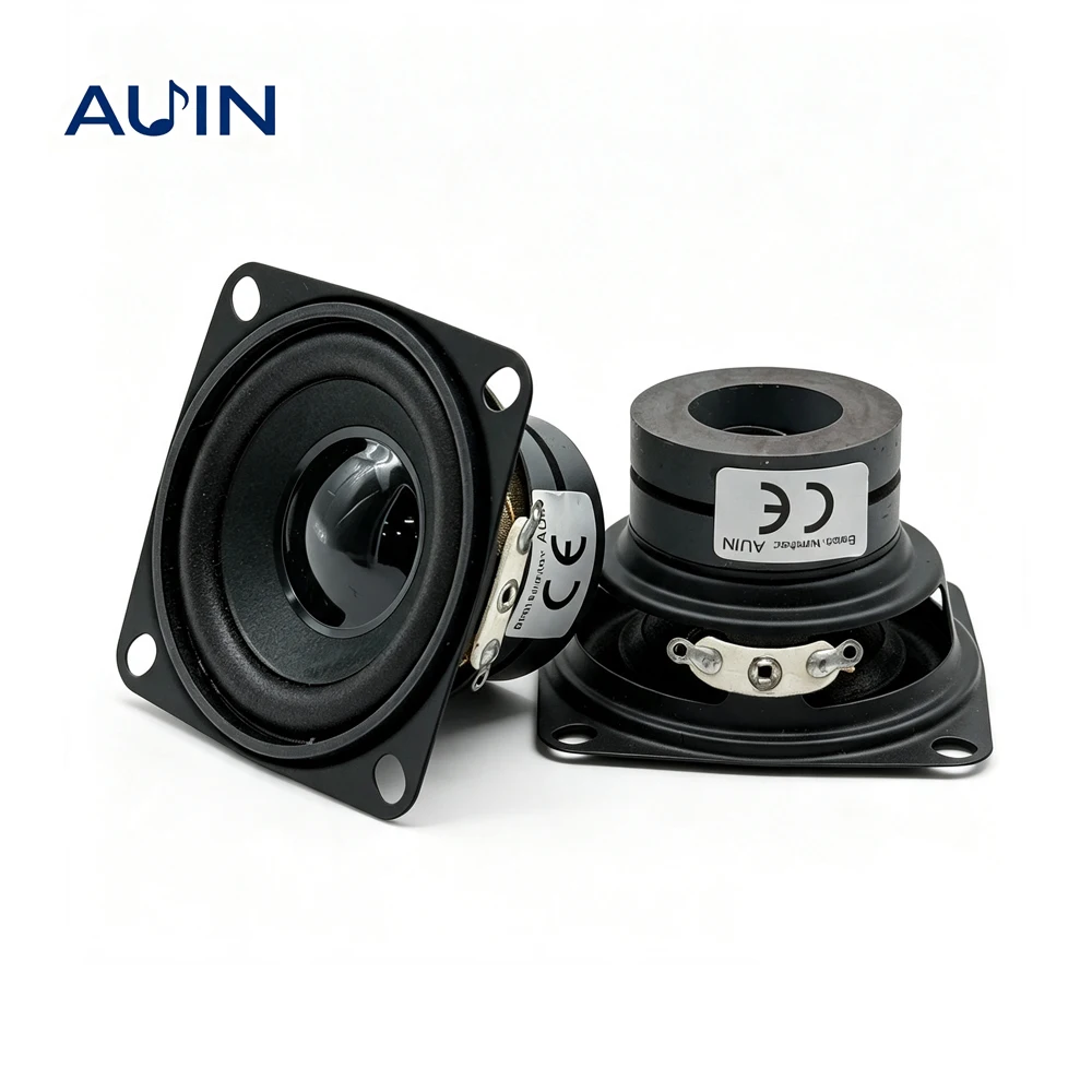 AUIN 2Pcs 2 Inch Audio Speaker Unit 4 Ohm 8 Ohm 10W 53MM Full Range Dual Magnetic Small Loudspeaker DIY Bluetooth Speakers