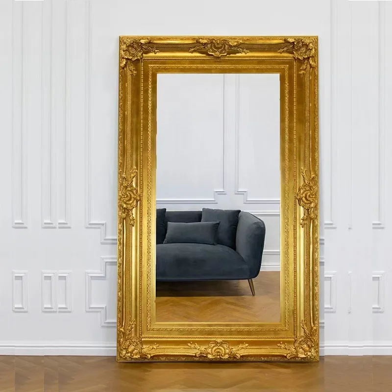 American light luxury Internet celebrity bathroom mirror makeup mirror decorative mirror gold High Quality