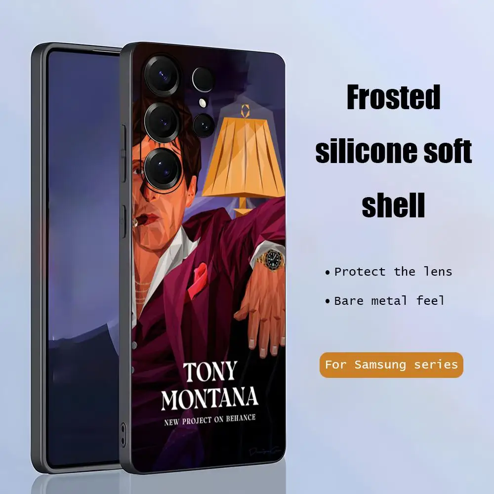 Movie Scar Face Ai Pacino Hot Phone Case For Samsung Galaxy S25 S24 S23 S22 S21 S20 Plus Ultra Note20 Soft Black