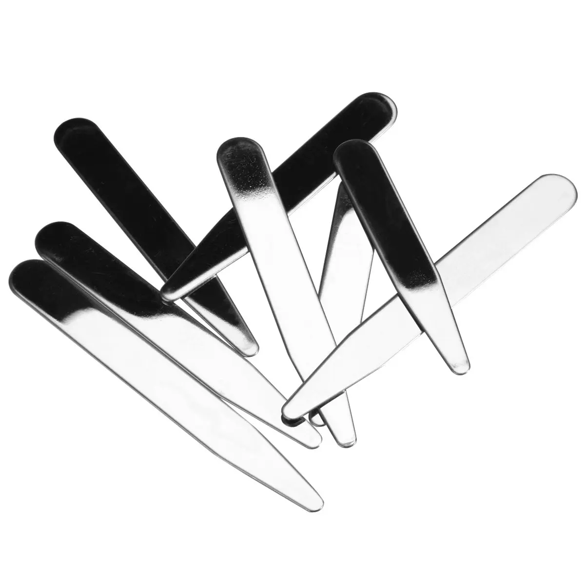 8Pcs Metal Collar Stays High Quality Rust Resistant Rounded Ends Shirt Stiffeners Various Lengths Metal Collar Stays 2.2 Inch