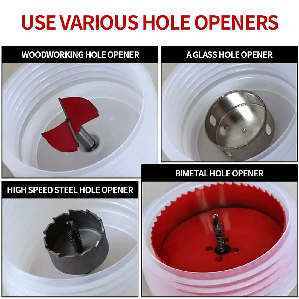 Hole Opener Dust Cover, Telescopic Shield for Bimetallic/Woodworking Hole Saws, Drilling Dust Collector for Ceiling Light