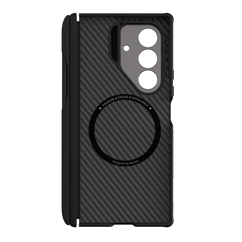 For Samsung Z Fold 7 5G Case, NILLKIN CarboProp, Ultra-Thin Aramid Fiber, Magnetic Stand + Precision Buttons, Stylus Pen Slot