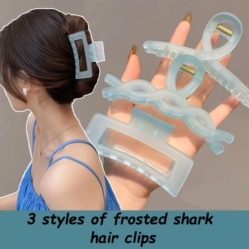 New Large Jelly Color Hair Clip Acrylic Hair Claw Shark Clamp For Women Girls Fashion Summer Updo Headwear Hair Accessories