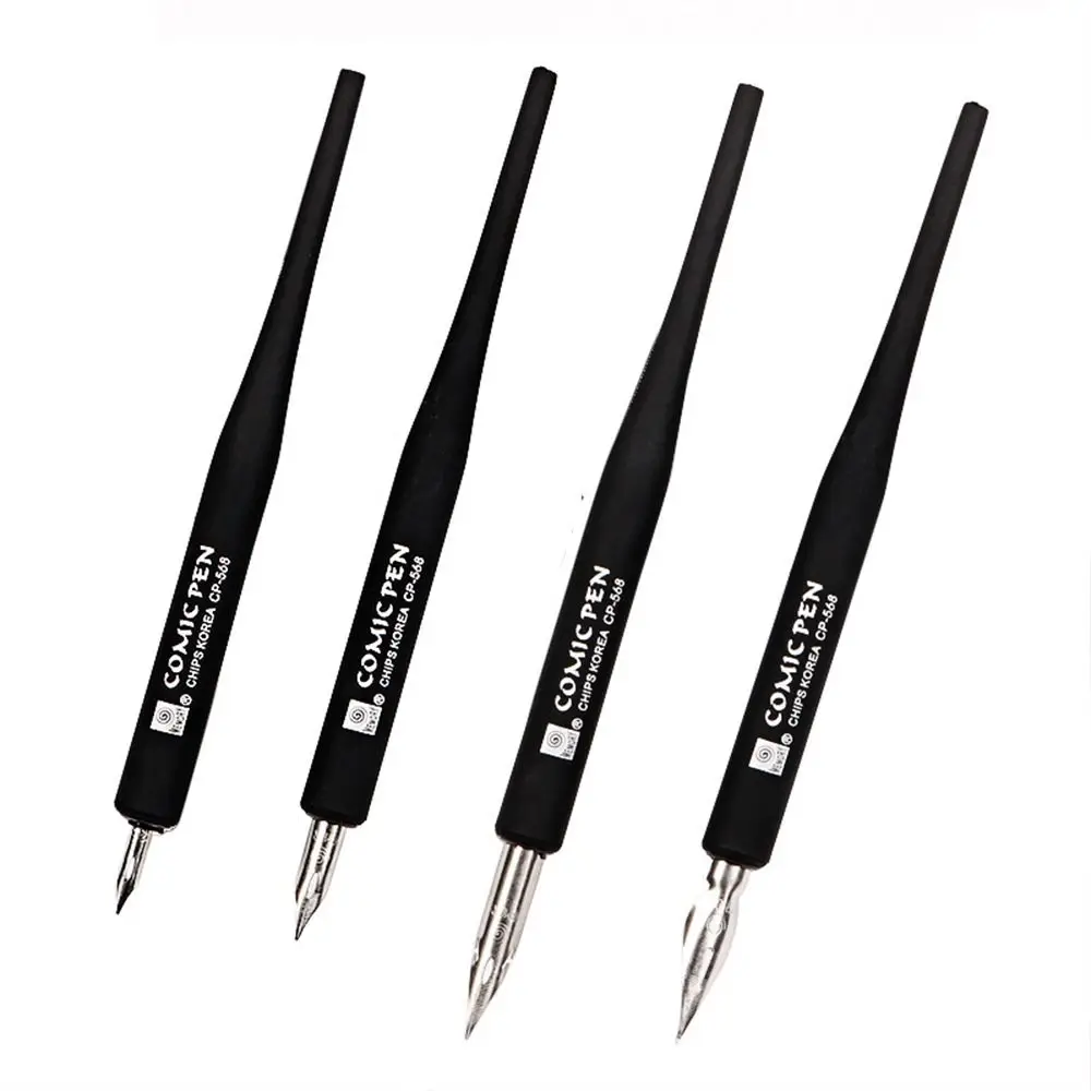 Fountain Pens Manga Calligraphy Dip Pen+4 Nibs Signature Sketching Calligraphy Dip Pen Kit Drawing Writing Comic Dip Pen