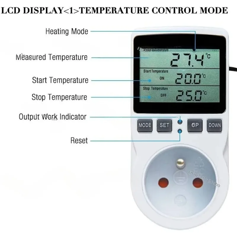 Suitable for 16A Digital Timer Socket With Temperature Controller FR/EU/US/AU/UK Thermostat Socket Heating and Cooling Temperat