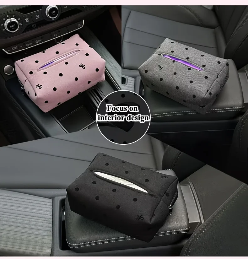 1 pièce Porte-mouchoirs de voiture élégant en polyester, pochette de rangement souple suspendue pour véhicules (taille universelle)