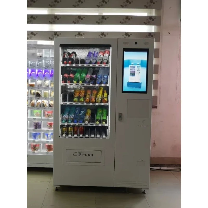 Refrigerated Food Drink Snack Vending Machine with Cash/Credit Card Payment SDK Function Custom Color 1 Year Warranty EASIVEND