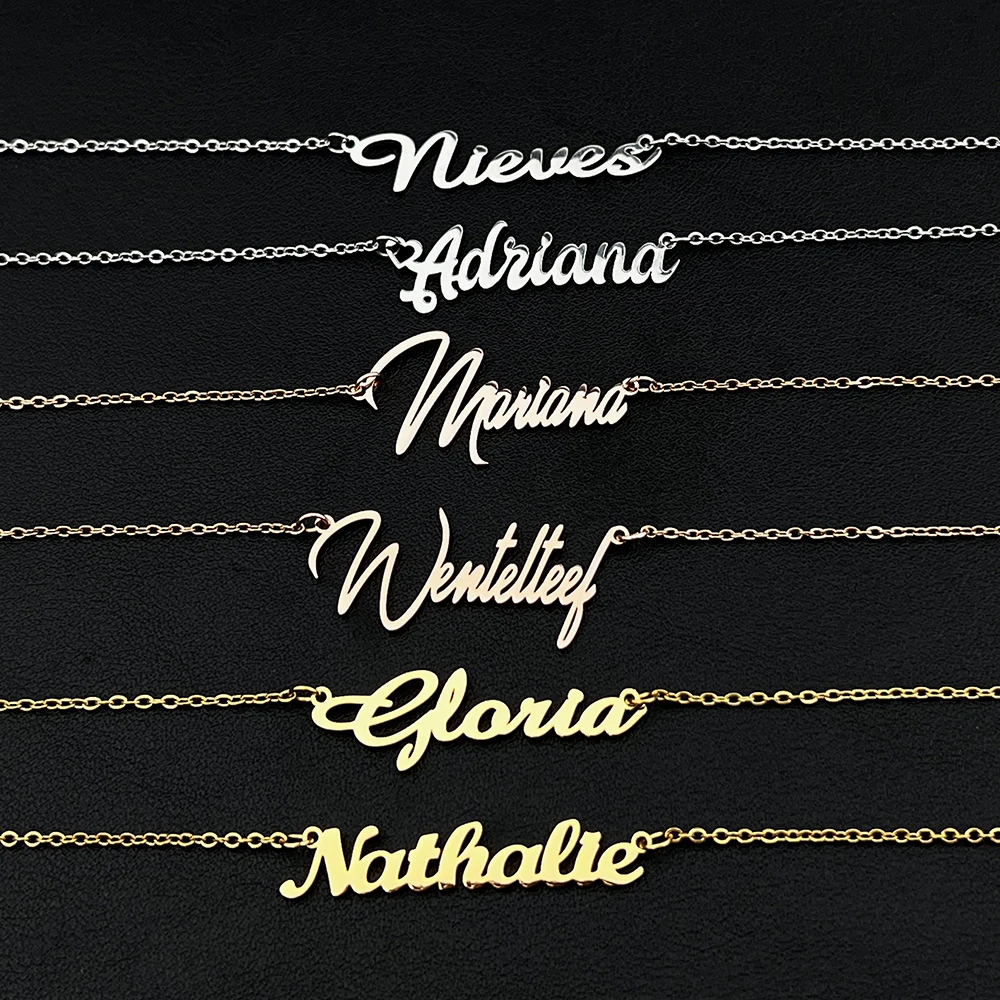 Customized Your Name Pendant Custom Necklace Stainless Steel Personalized Nameplate Women Jewelry Charm Accessories Dropshipping