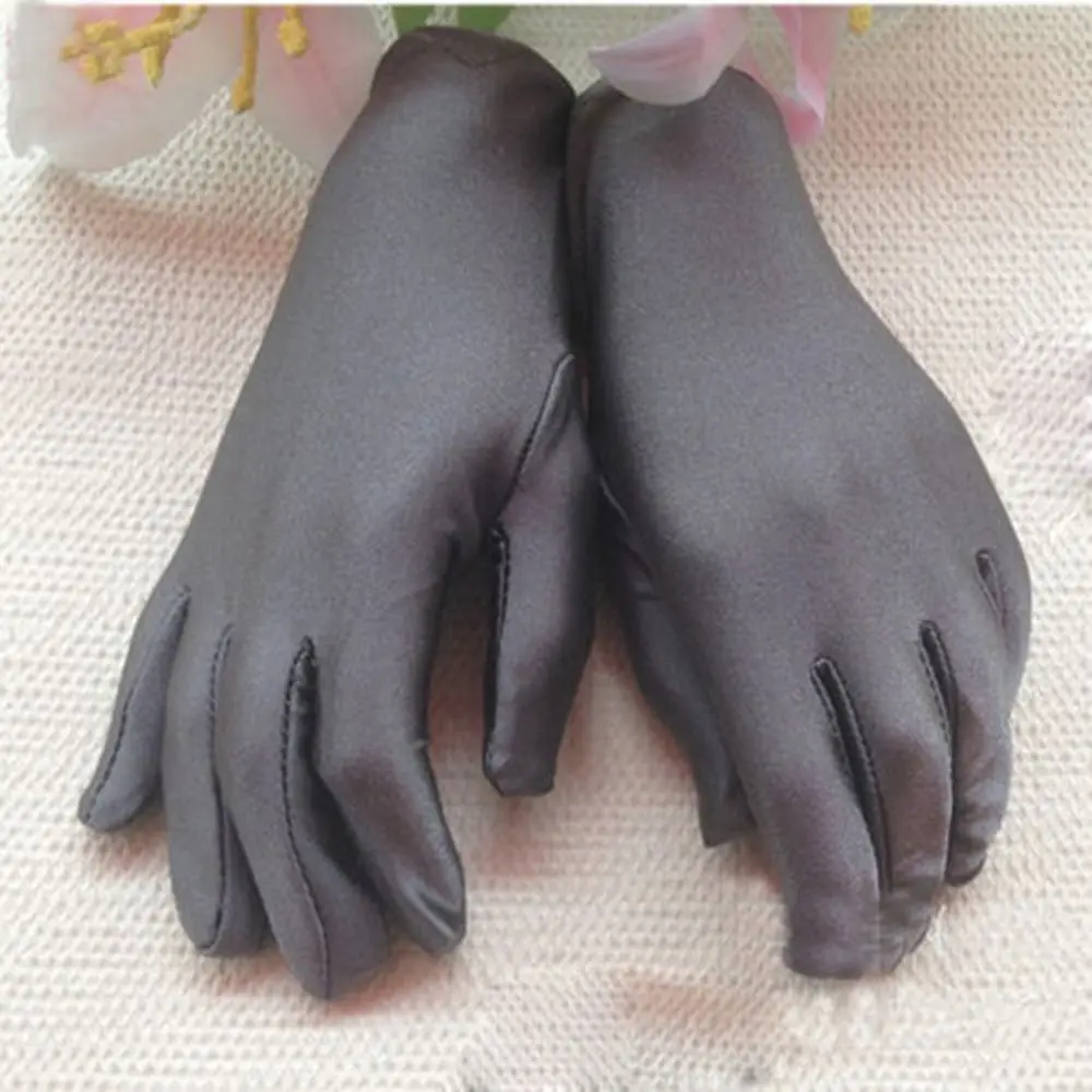 

Girl Formal Stretch Gloves Satin Gloves Party Wedding