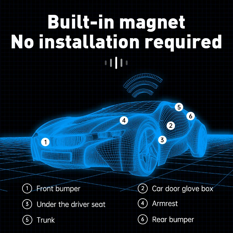 Localisateur de voiture à aspiration magnétique, positionnement de fierté, traqueur GPS intelligent, mini antivol, formateurs de location, application de suivi en temps réel