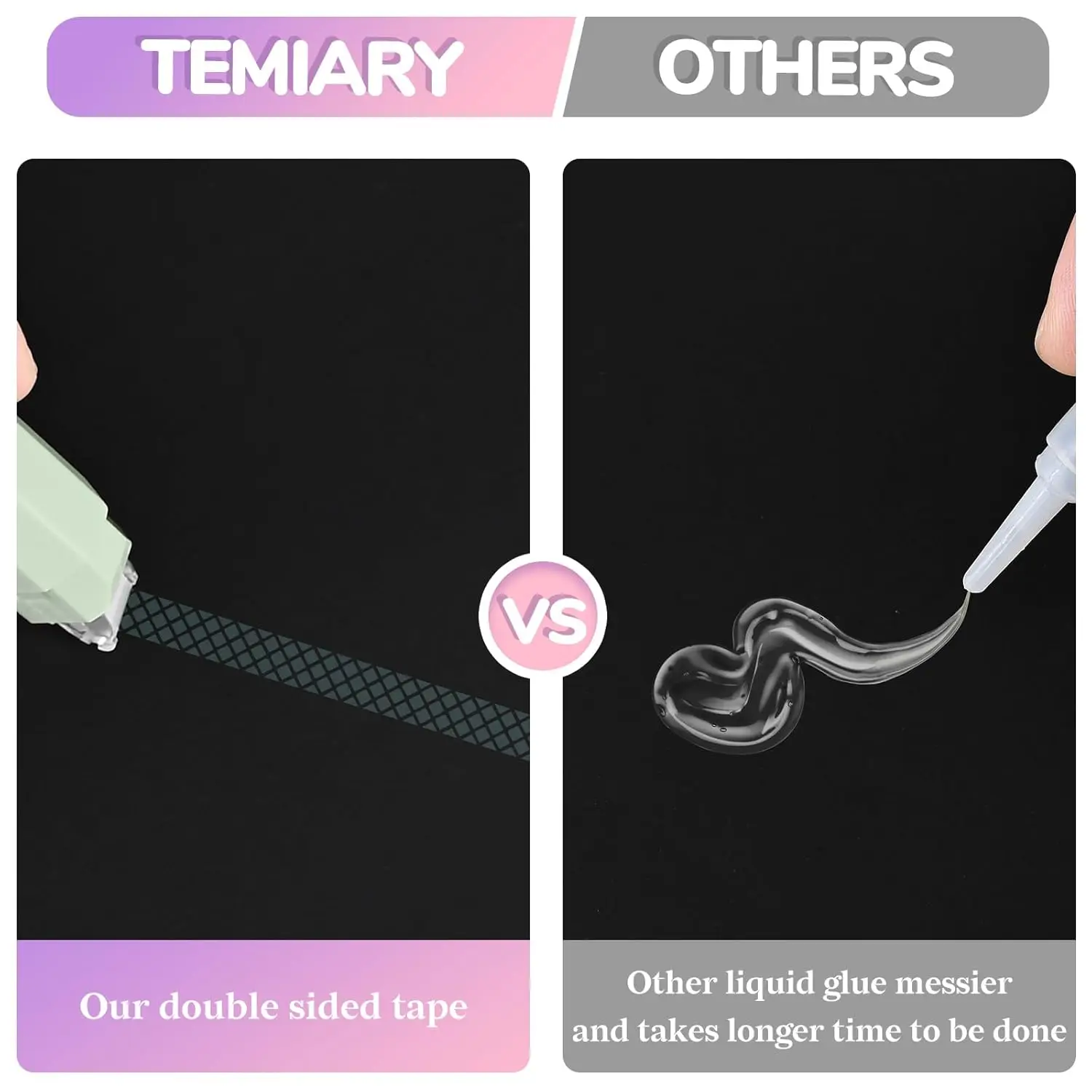 4 عبوات من أسطوانة الشريط مزدوجة الجوانب، عداء لاصق مقاس 6 مم × 196 بوصة لسجل القصاصات ومستلزمات الحرف المكتبية والمدرسة #3