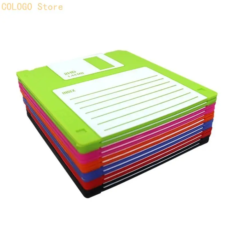 

6Pieces Multipurpose Silicone Coasters Set Floppy Disk Dining Decors Office Accessories Drinkware Pad Silicone Texture D0LD
