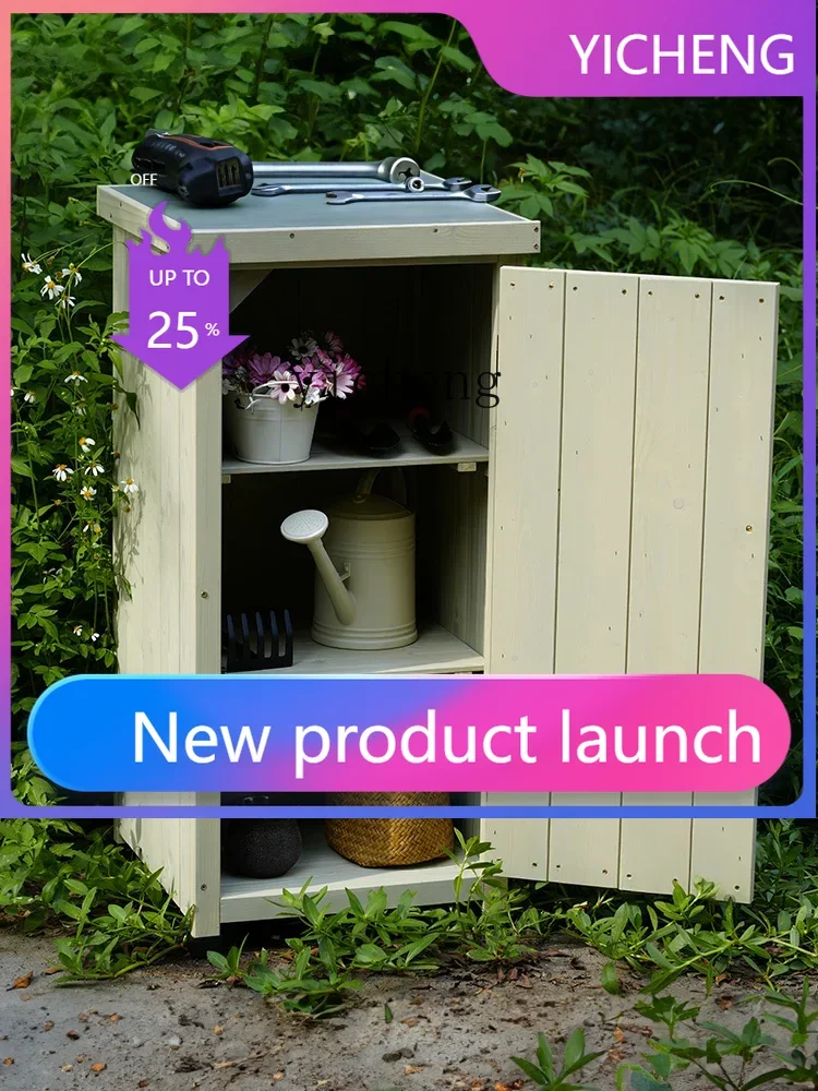 LYY Outdoor Locker Balcony  Storage Rainwater Proof Sun Protection Narrow Cabinet Outdoor Storage Cabinet Courtyard Storage Box