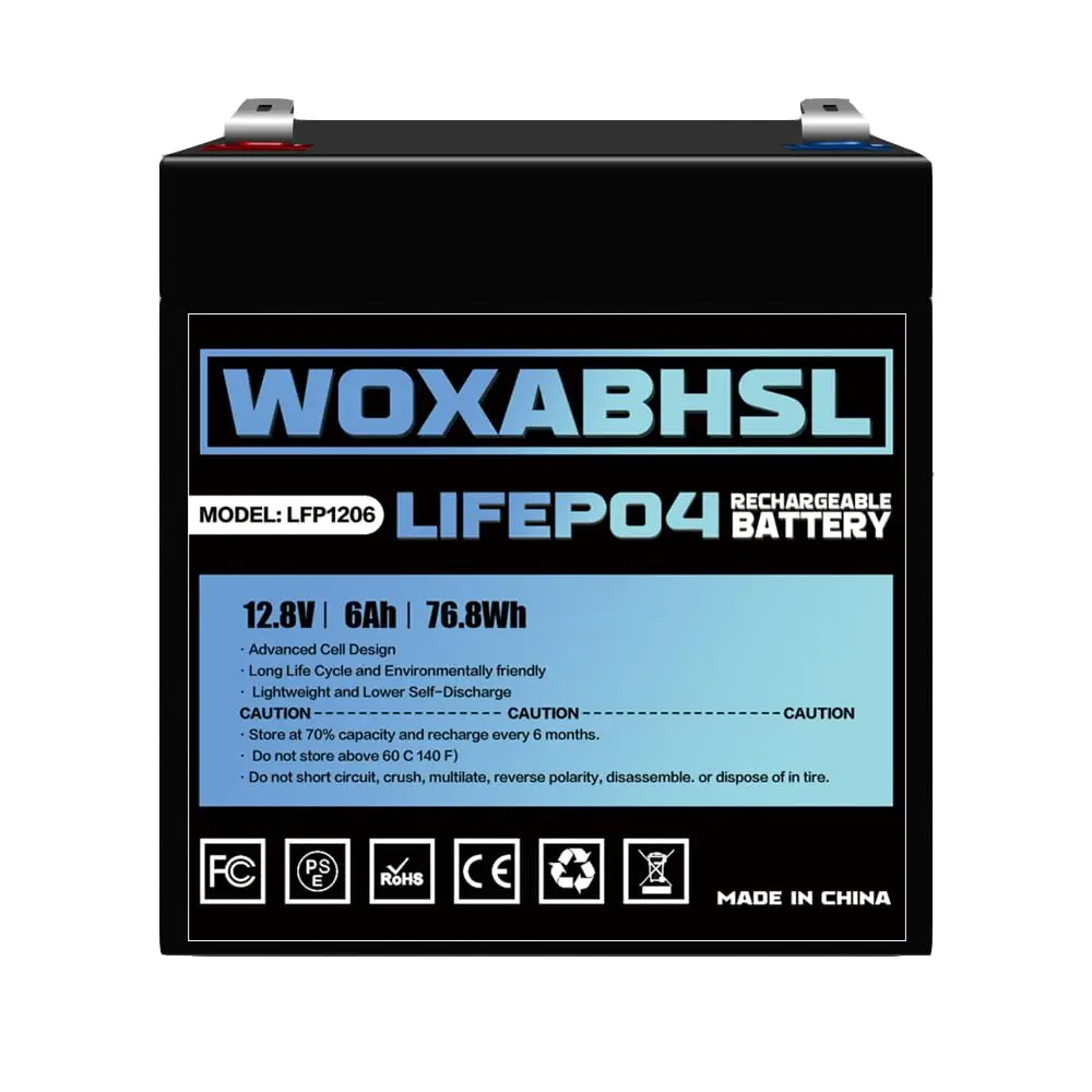 1-2PCS WOXABHSL 12V 6Ah 7Ah 12Ah 20Ah 30Ah 50Ah 100Ah 200Ah LiFePO4 Lithium Battery with BMS for Camping，Fish Finder，Scooter